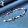 925 Sterling Silver Purple Big AAA Zircon Bracelet Jewelry