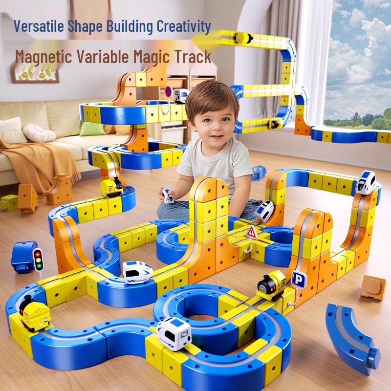 Kids' Magnetic High-Speed Rail Train Track DIY Assembly Toy
