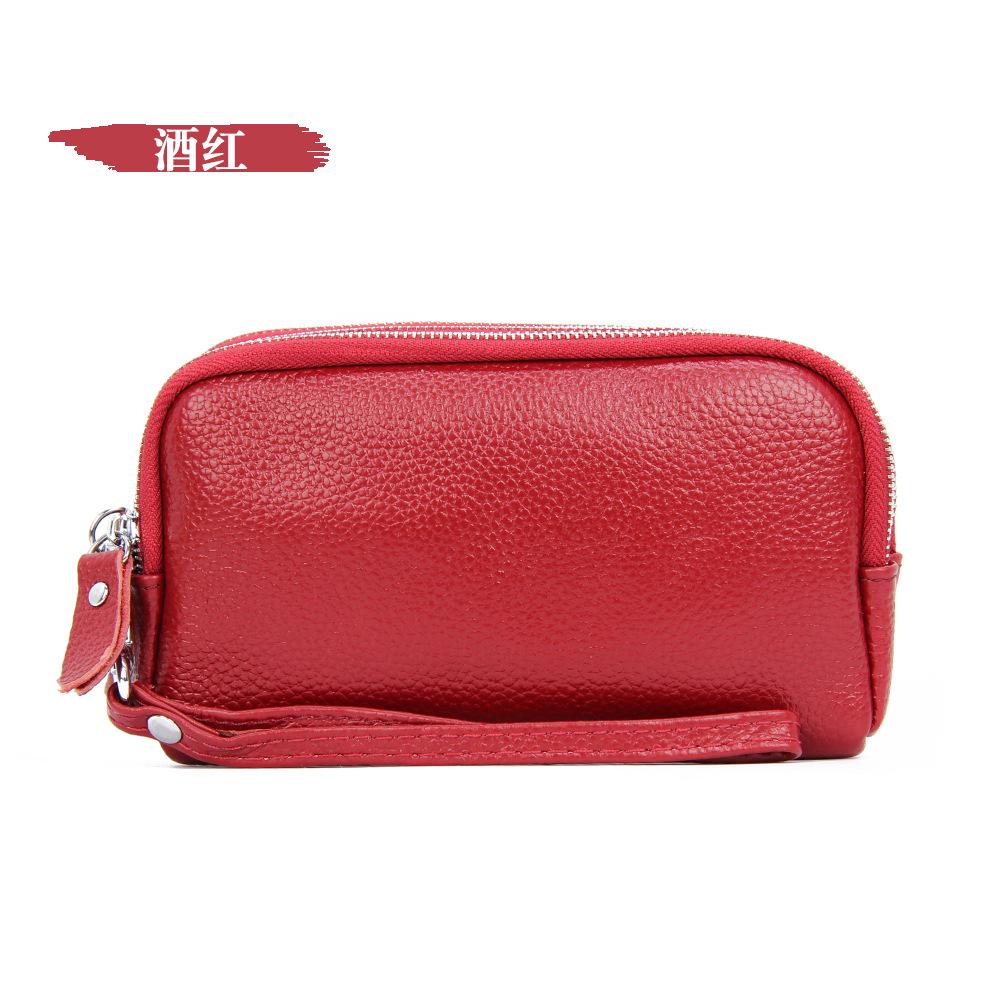 Женский клатч большой емкости с тройной молнией, длинный кожаный кошелек, многофункциональная сумка для мобильного телефона с верхним слоем из коровьей кожи, ручной кошелек