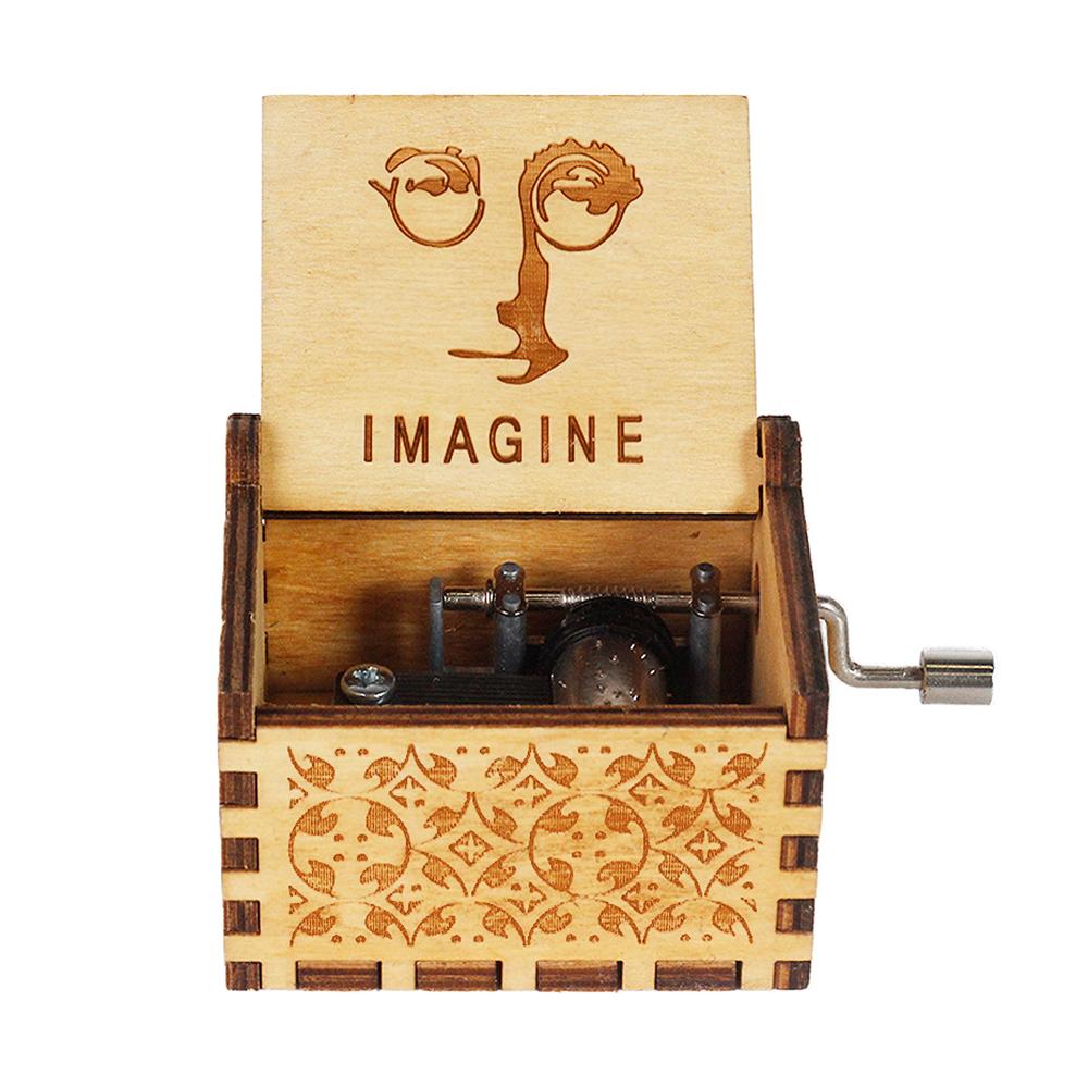 Wooden Hand Cranked Music Box You Are My Sunshine Can't Help Falling in Love Valentine's Day To Christmas Birthday Gift 3