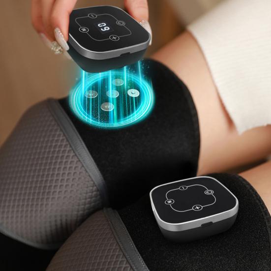 Массажер для колена с подогревом, 5 режимов нагрева, 3 режима массажа, цифровой дисплей, перезаряжаемое беспроводное устройство для массажа колена