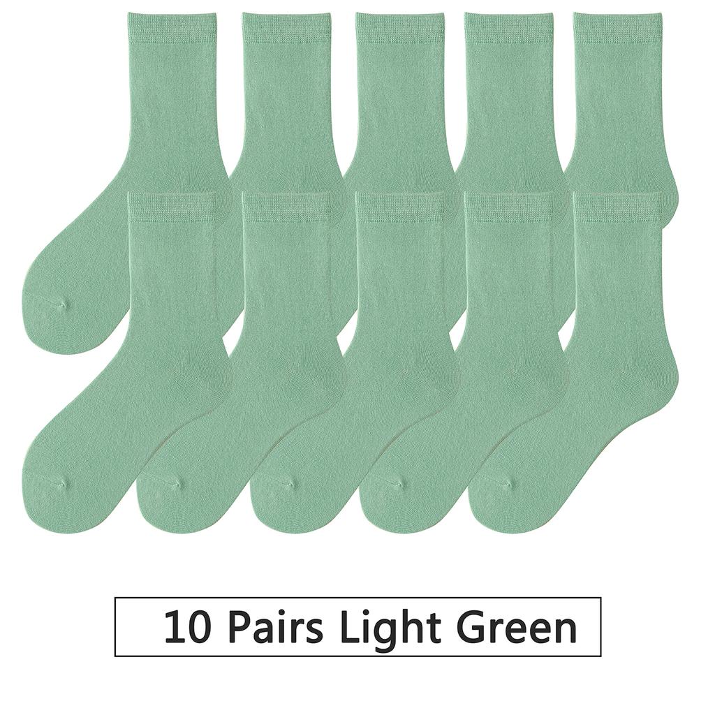 10 пар/лот Новые женские хлопковые носки Мужские носки Однотонные Осенние Весенние Для женских Мягкие Дышащие Разноцветные Девичьи