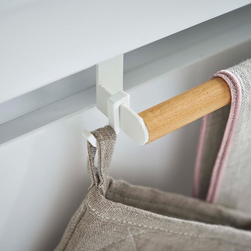 Yamazaki Jitsugyo Sink Door Garbage Bag Holder with Towel Hanger Tosca White Tosca Height Adjustable Door Storage 5030 Approx. W26XD13.5XH23cm