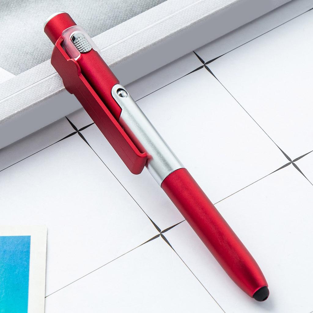 5 шт. многофункциональная шариковая ручка 4-в-1 ручка для письма со стилусом светодиодная подсветка складная подставка для телефона для офисного персонала