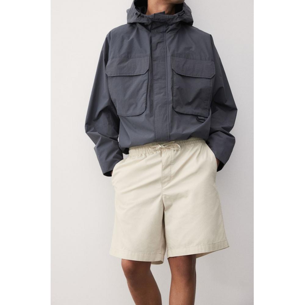 Шорты HM Canvas Regular Fit светло-бежевые