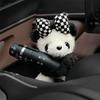 Plush Panda Clutch Decoration Car Wiper Turn Signal Switch Ornaments Cute Bowknot Panda Car Wiper Doll Auto Interior Accessories
