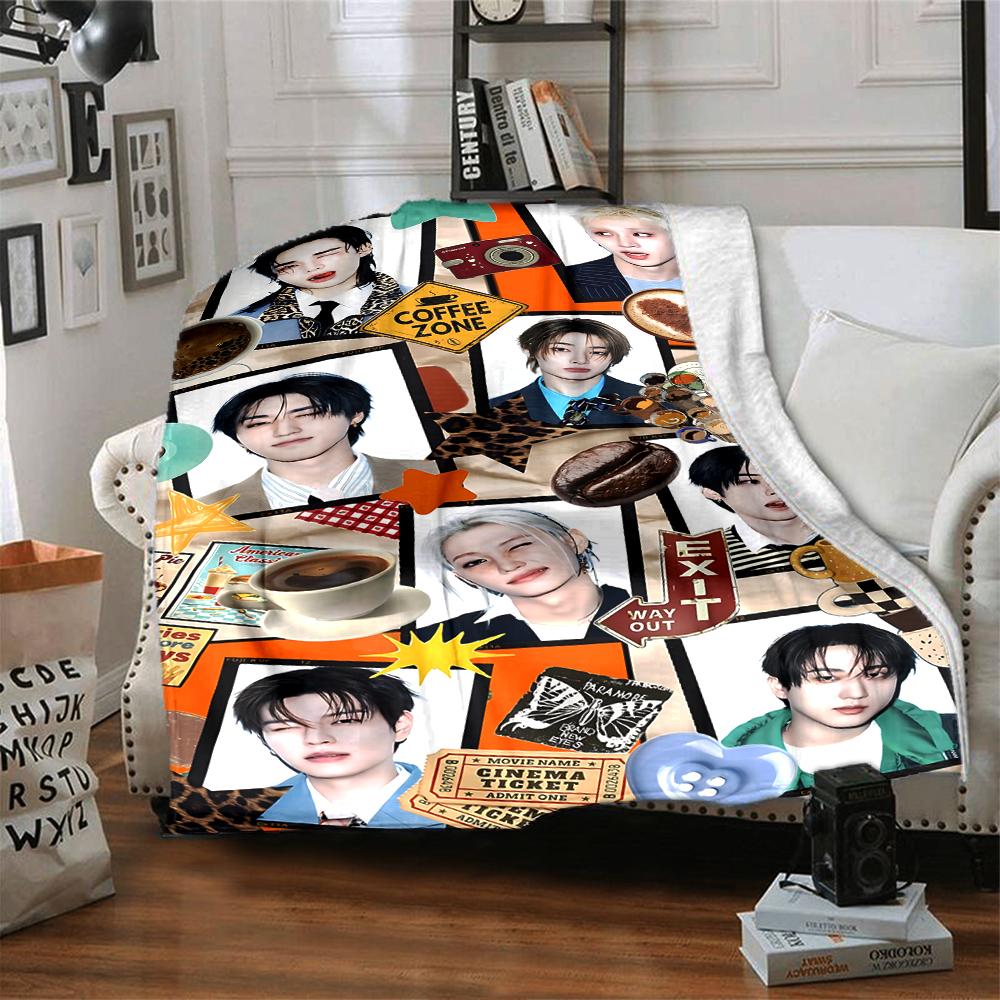 Kpop Idol Collage Blanket Soft Throw Blanket For Home Bedroom Bed Sofa Travel Office Solid Christmas Blanket
