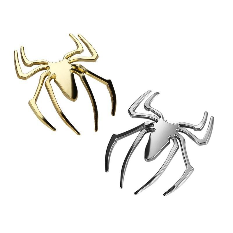 3D наклейки для автомобиля, металлическая эмблема в форме паука, хромированная 3D наклейка на двигатель автомобиля, грузовика