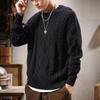 Большой размер осенний ретро свитер мужской свободный двухрядный толстый скрученный повседневный свитер мужской пуловер круглый ворот свитер модный