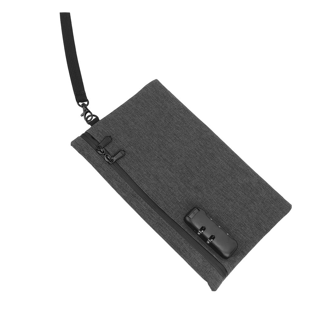 Activated Carbon Smell Proof Bag with Combination Lock Gray Smell Isolation Storage Pouch for Home