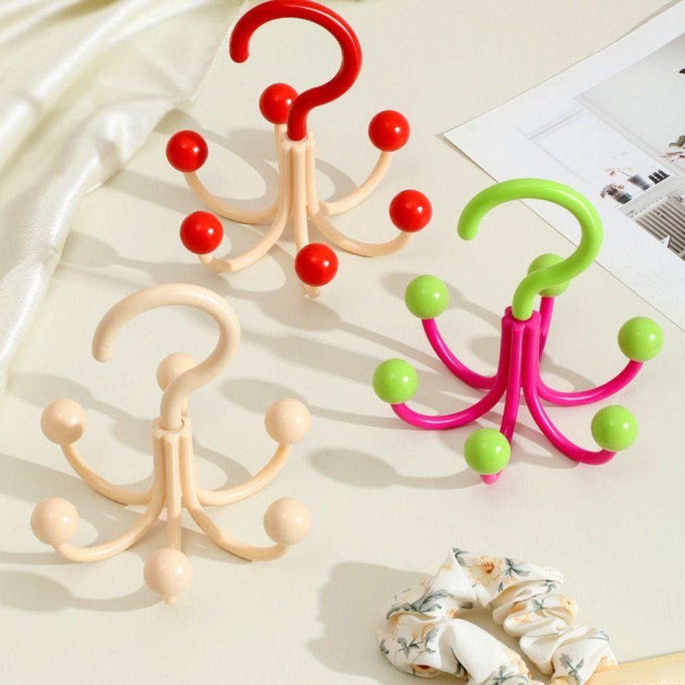 6pcs Space-Saving Dopamine Hook Hanger Six Claws Scarf Hat Bag Organizer  Laundry
