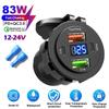 Разъем автомобильного зарядного устройства 83 Вт PD30 Вт быстрая зарядка двойной USB+Type C выход адаптер питания для телефона с вольтметром для мотоцикла грузовика лодки