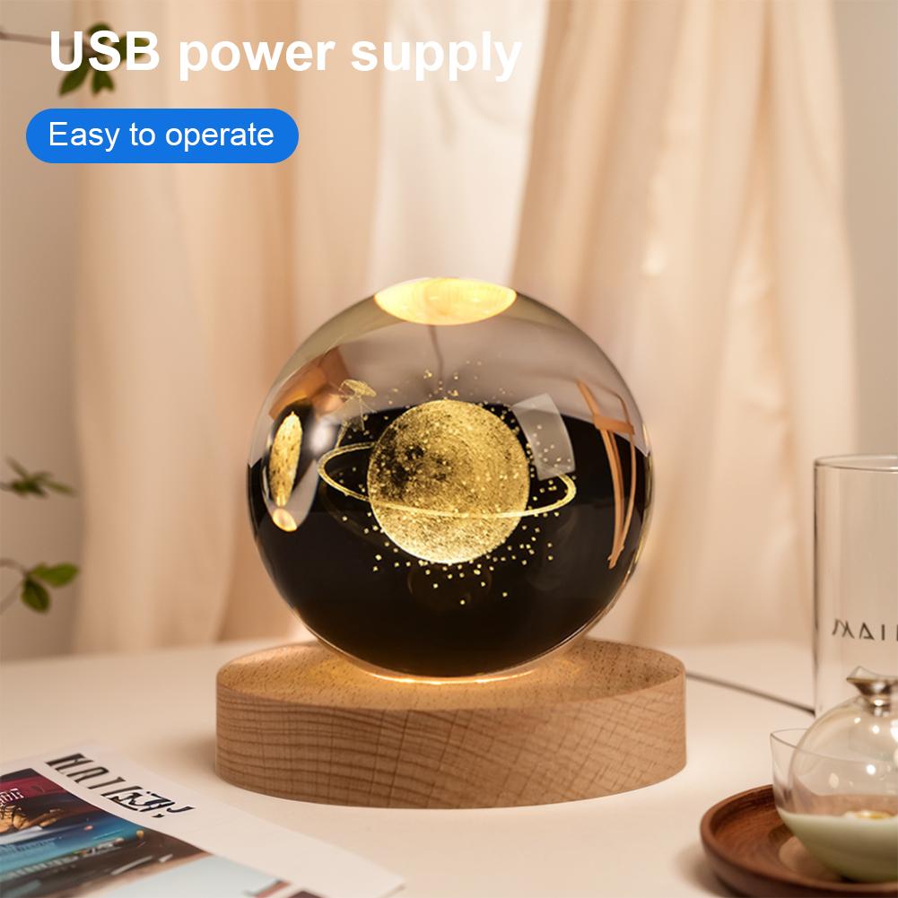 LF# 3D Crystal Ball Table Lamp Standing Ideal Birthday Gift for Teens Boys and G