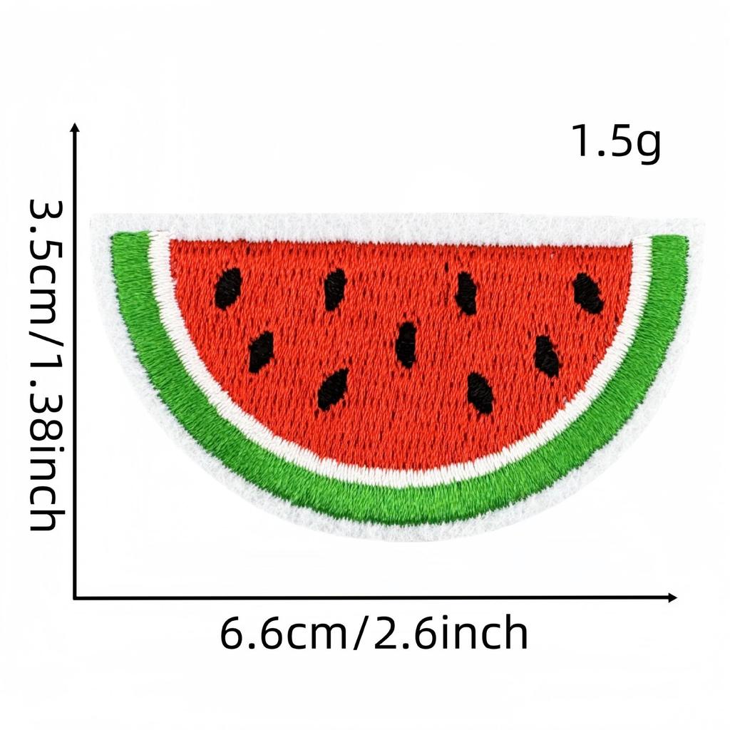 Cartoon Watermelon Embroidered Patch for Clothing & Bags - Heat Adhesive