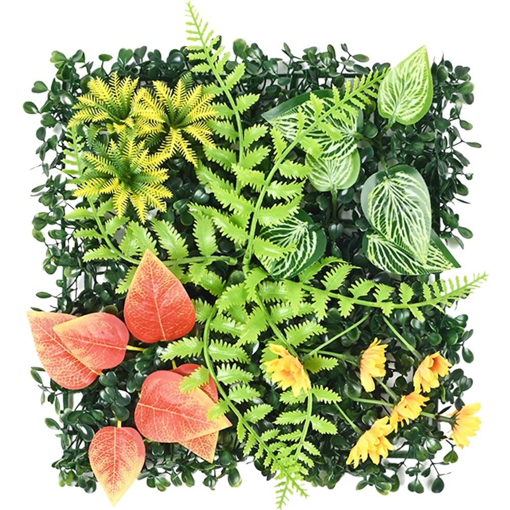 DIY Artificial Plant Wall Panel Eternal Life Flower Simulation Maple Plant Sheet Durable 25*25cm Artificial Fern Grass