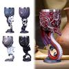 Dragon Wine Goblet Cat Chalice Cup Stainless Steel Resin Gothic Macabre Halloween Decorative Bar Whiskey