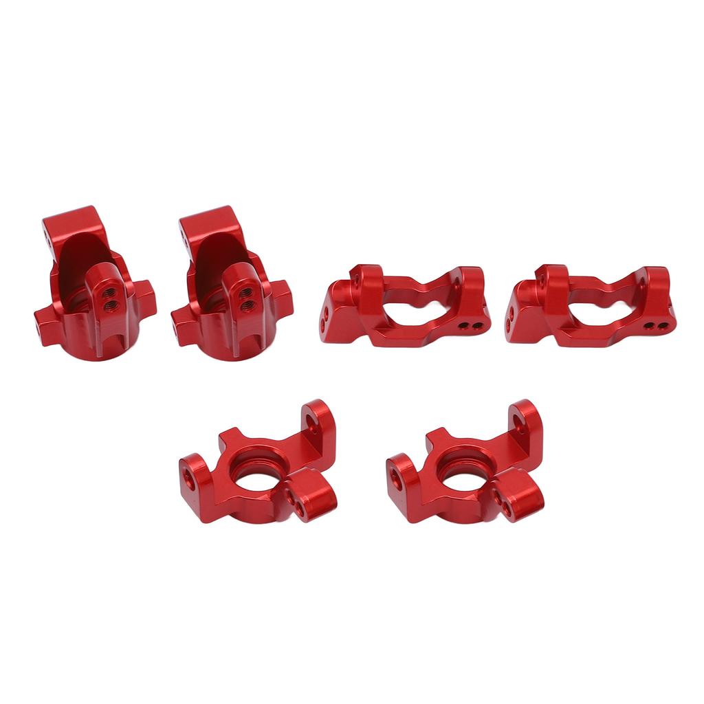 RC Steering Group Assembly Set Aluminum Alloy RC Car Steering Assembly Kit for Traxxas Latrax Teton 1 18 Red