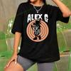 Футболка Alex G Funny Print Модный стиль Готический повседневный топ Свободная рубашка с короткими рукавами и круглым вырезом
