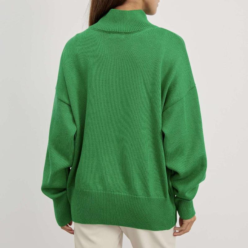 Женский свитер с высоким воротником, базовый мягкий красный вязаный топ с длинными рукавами, пуловер, классический однотонный винтажный зимний зимний свитер со стоячим воротником для женщин