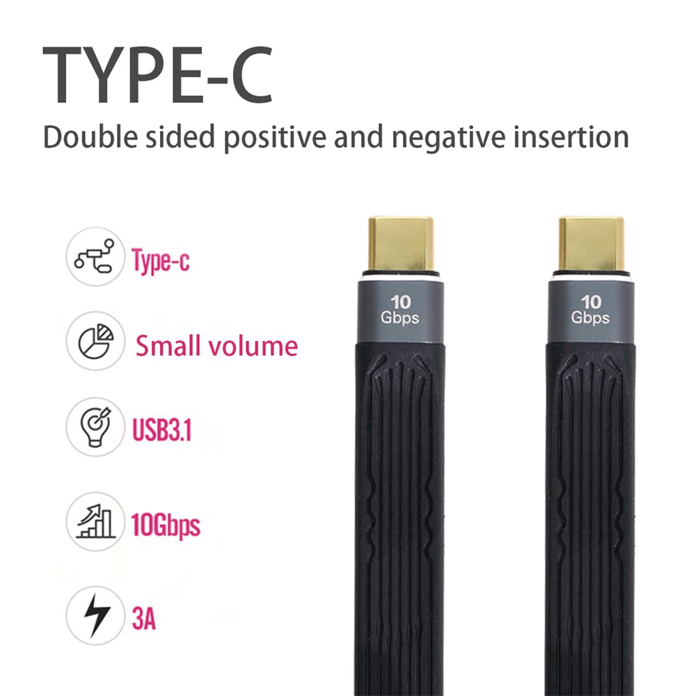 NFHK Мужской-Мужской USB 10 Гбит/с плоский тонкий FPC кабель для передачи данных для ноутбука мобильного телефона 13 см Type-C USB-C 3.1 и