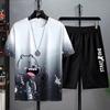 Men's Summer Quick-Dry Ice Silk Short-Sleeve T-Shirt and Shorts Set - Trendy, Loose Casual Sportswear.