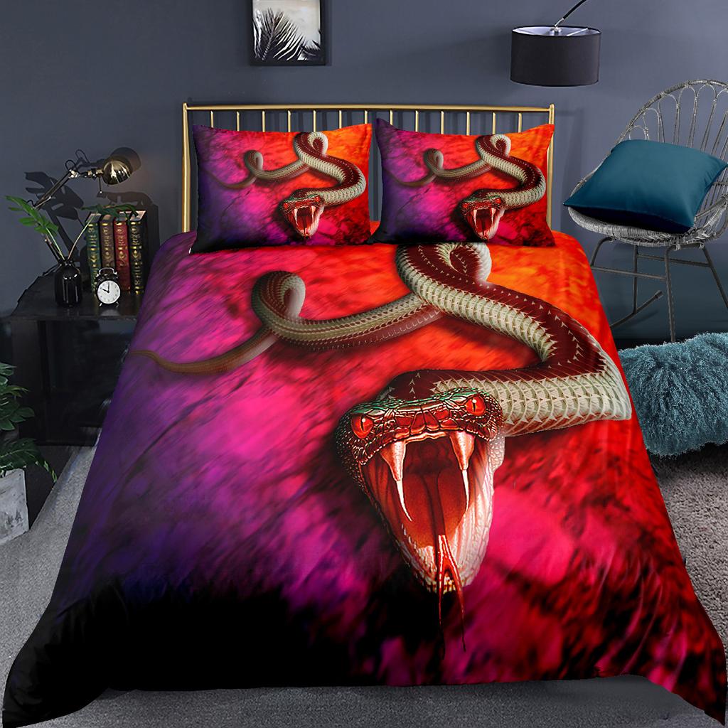 Комплект постельного белья с 3D-принтом «Змея» для детей, мальчиков и подростков, комплект постельного белья с зеленым принтом «Змея», комплект постельного белья с 3D-принтом «Рептилия», покрывало с изображением диких животных