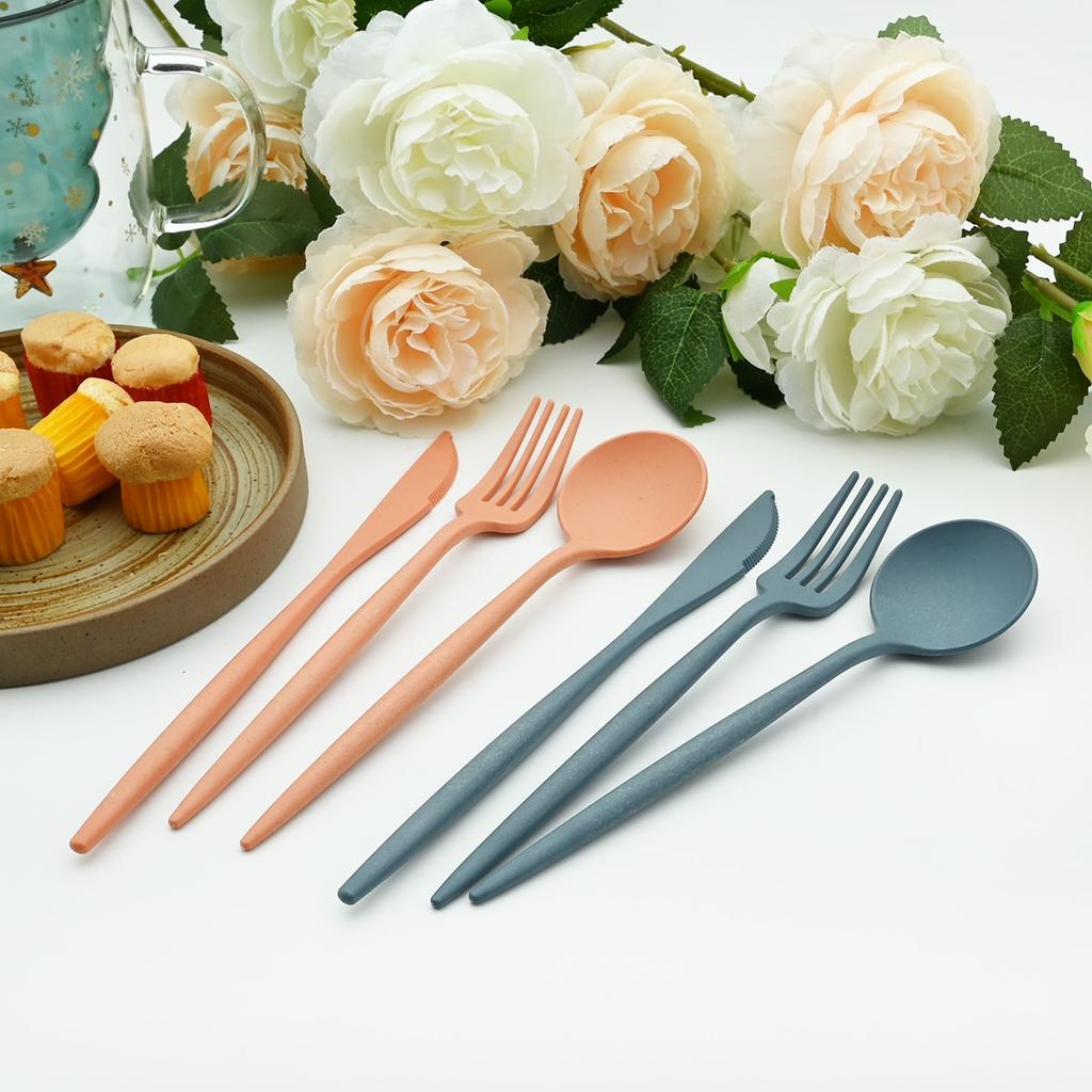 Portable Travel Dinnerware Set Knife Fork Spoon Chopsticks With Cutlery Box Student Office Worker Flatware Set BBQ Party Tableware Set