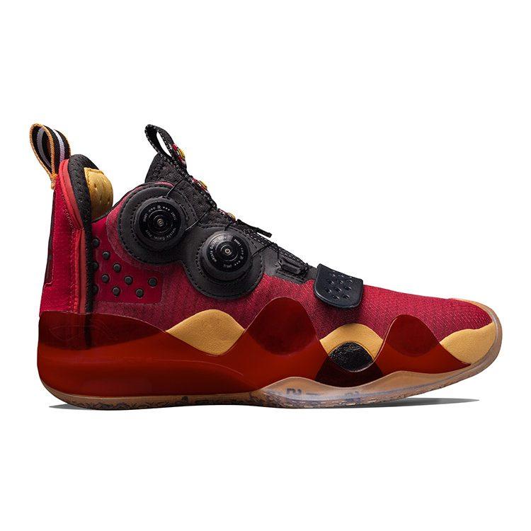 Li Ning WOW 8 Сетчатая Амортизация Скользкая Устойчивая к Истиранию Высокие Баскетбольные Кроссовки Мужские Красные ABEP001-16