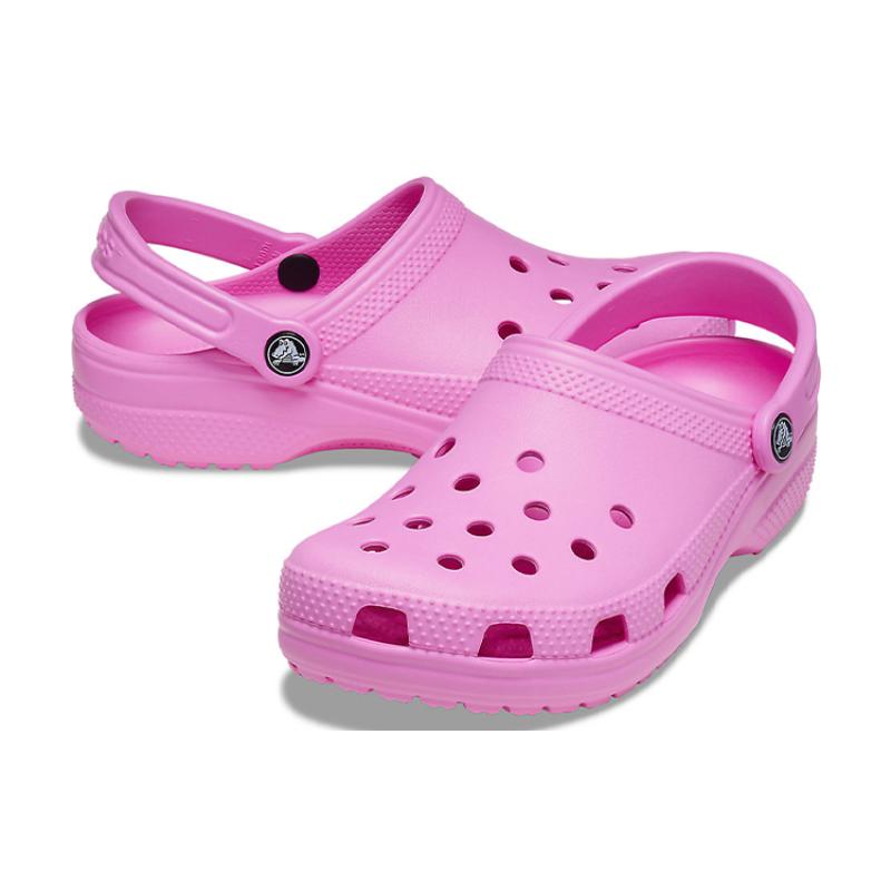 Crocs Классические сабо для улицы, повседневные Crocs, пляжные сандалии, женские, конфетно-розовые