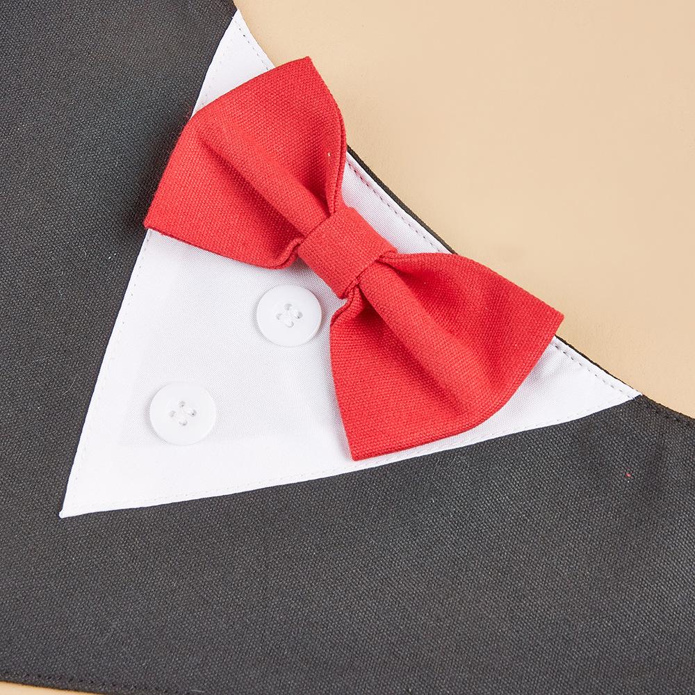 Tanpopo Brand Tuxedo Dog Wedding Collar Bow Tie Adjustable Collar Birthday Costume Outfit Cosplay Graduation Party Dress Bandana
