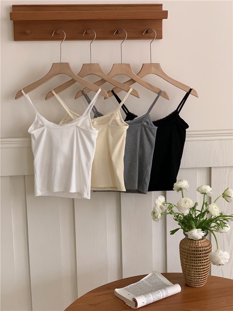 Пикантный кружевной топ-ками с открытой спиной и бантом, с нагрудными вкладышами – Бесшовный короткий топ