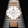 Fashion Luxury Quartz Watch Stainless Steel Mesh with Rose Gold Watch Ultra-Thin Clock for Women and Men
