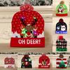 Toddler Infant Baby Kids Chirstmas Hat Winter Hairball Warm Cap Gifts Led Light