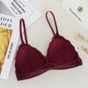 Women's French Lace Adjustable Deep V Triangle Cup Bra