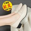 2025 Summer New Middle-aged Women's Shoes Mother Shoes Single Shoes Women's Non-slip Soft-soled Thick Heel Comfortable Casual Work Leather Shoes