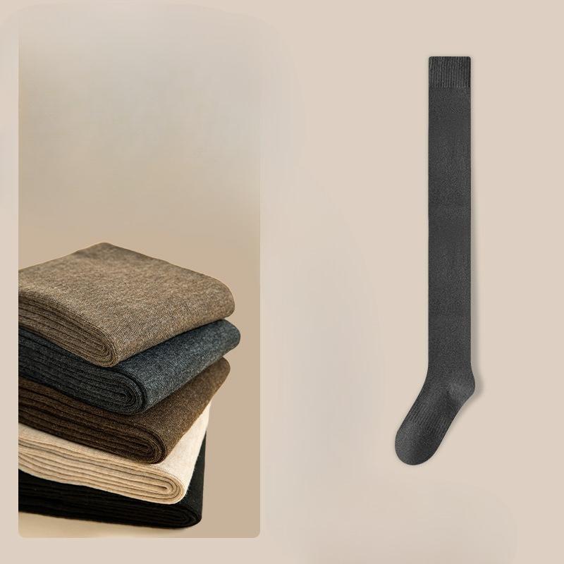 Флисовые чулки до бедра, Женские осенне-зимние утолщенные теплые гольфы, Спортивные компрессионные высокие носки, Хлопковые носки с влагоотводящим эффектом