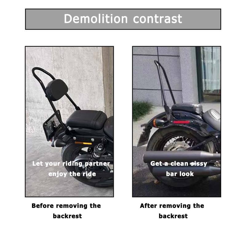 Motorcycle Detachable Rear Backrest Pad Sissy Bar Cushion For Harley Softail Low Rider Deluxe Heritage Slim Standard Street Bob