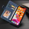 Skin Feel PU Leather Wallet Phone Case with 3 Card Slots Photo Frame for iPhone Samsung Xiaomi OPPO Line Art Design Full-body Cover