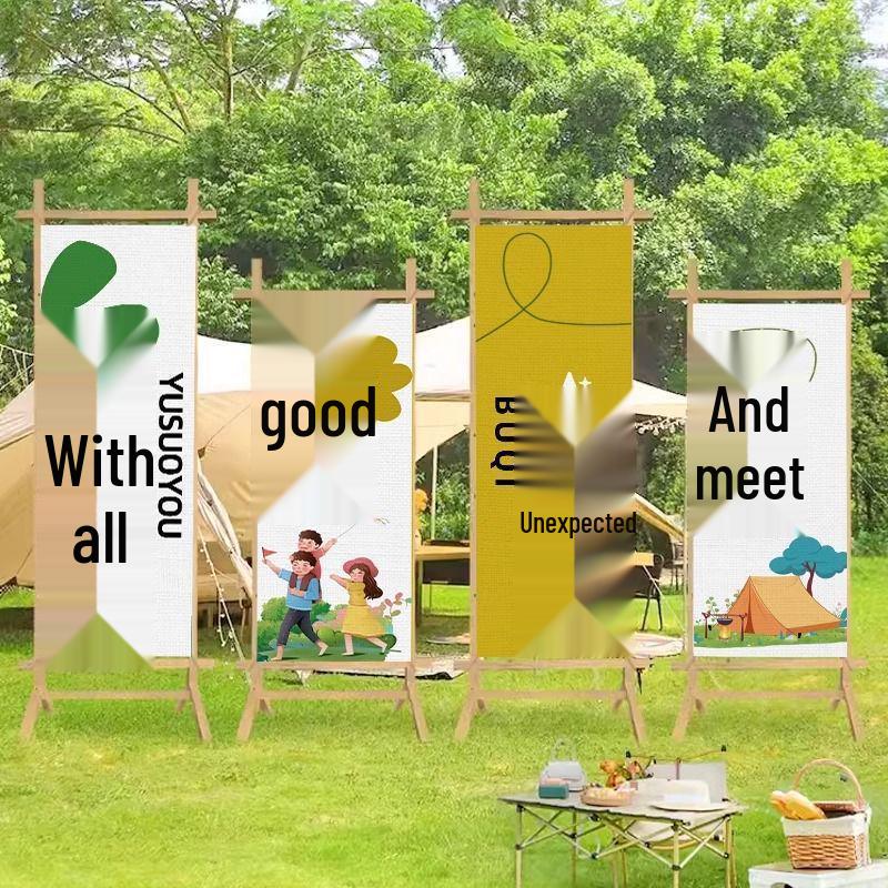 Outdoor Camping Red Check Picnic Backdrop & Atmosphere Decoration