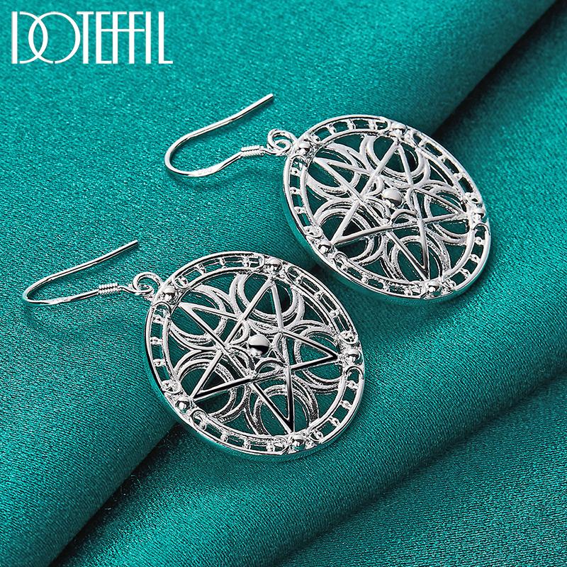 Серьги-звезды серебряного цвета, модная бижутерия