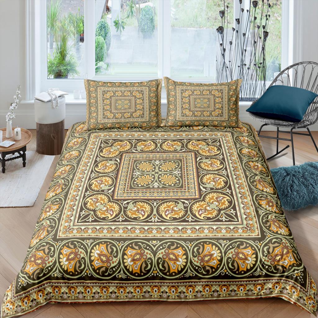 Главная Жизнь Роскошь 3D Барокко Постельное белье Комплект Золотой Леопард Пододеяльник Наволочка Королева И Король Размеры Eu / Us / Au / Uk Одеяло Постельное Белье