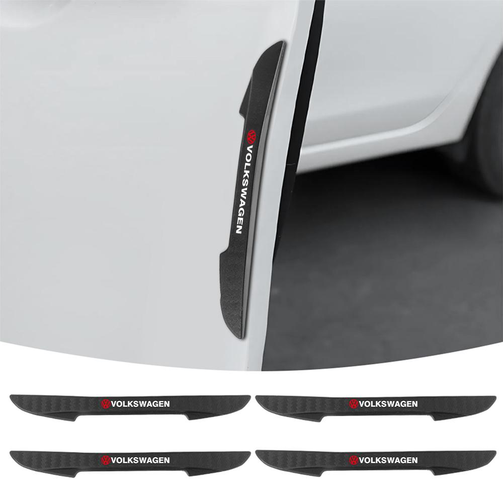 Valve Stems Caps 4Pcs Slicone Car Door Edge Protector Strip Sticker For Volkswagen VW Tiguan Jetta Polo Golf Passat CC Rline Tou zg3