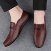 Fashion Genuine Leather Moccasins High Quality Mens Slip on Flats Casual Luxury Brand Men Loafers  2025 New Light Breathable Dress Flats