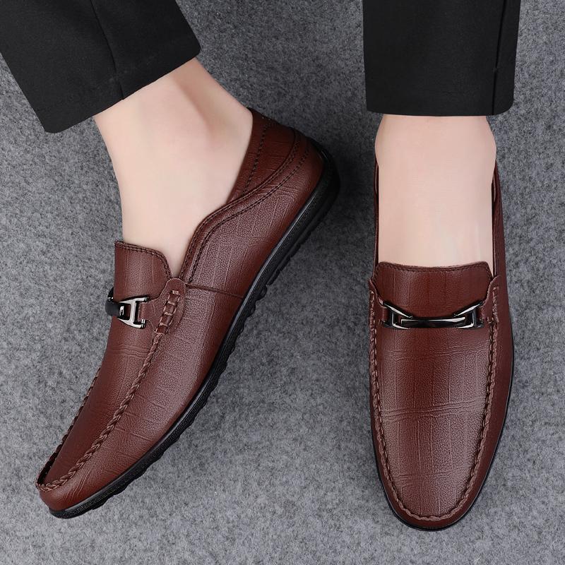 Fashion Genuine Leather Moccasins High Quality Mens Slip on Flats Casual Luxury Brand Men Loafers  2025 New Light Breathable Dress Flats