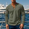 Men Long Sleeve T-Shirt Corduroy Solid Color Spring And Autumn T-Shirt Casual