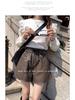 Autumn 2024 Women's High-Waist PU Leather Wide-Leg Shorts - Casual A-Line Style