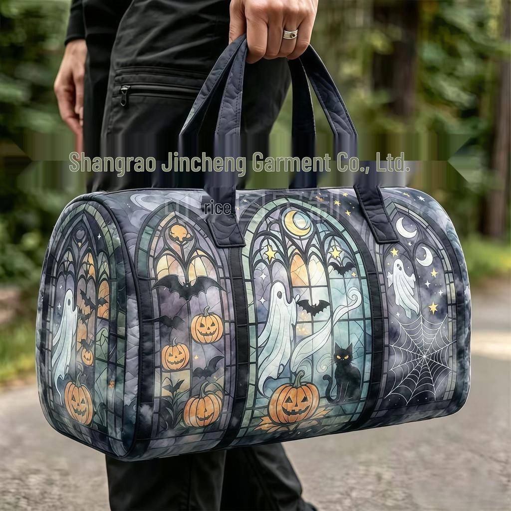 3D Gothic Stained Glass Print Halloween Gym Bag - Multi-functional Travel Bag