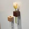 Solid Wood Refrigerator Sticker Test Tube Vase Creative Daily Home Decoration Wooden Flower Bottle Simple Magnetic Suction Craft