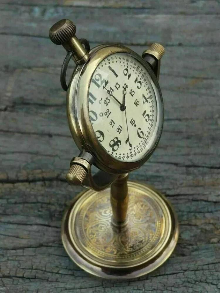 Красивые старинные латунные настольные часы Настольные часы Антикварные морские часы из латуни