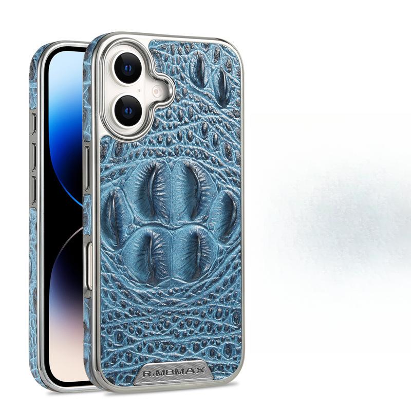Подходит для чехла для телефона Apple 16promax, узор «Крокодиловый коготь», iPhone15 Business 14, противоударный 13, кожаный чехол с полной защитой 12